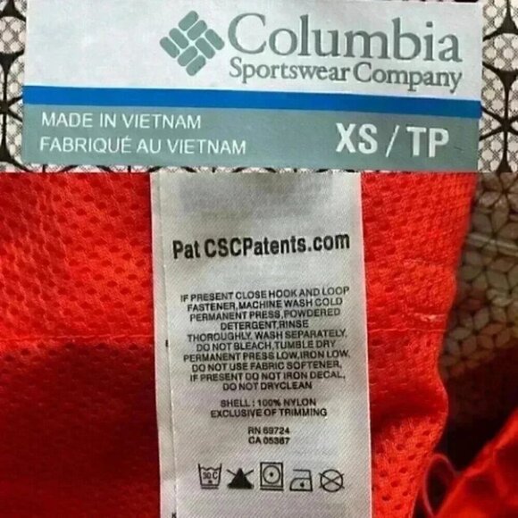 Columbia Jacket Omni Shield Waterproof Nylon Windbreaker Hood Coral Orange XS - Picture 14 of 16